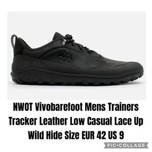 Vivobarefoot Mens Trainers Tracker Leather Low Casual Lace Up Wild Hide